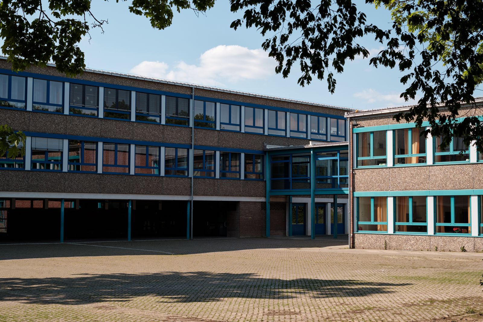 Modern school or college buildings representing an education utility estate.